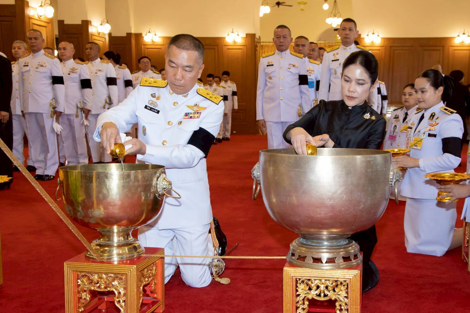 ๗๔ พิธีถวายน้ำสรงพระศพหน้าพระรูปสมเด็จพระเจ้าลูกเธอ เจ้าฟ้าพัชรกิติยาภา นเรนทิราเทพยวดี กรมหลวงราชสาริณีสิริพัชร มหาวัชรราชธิดา