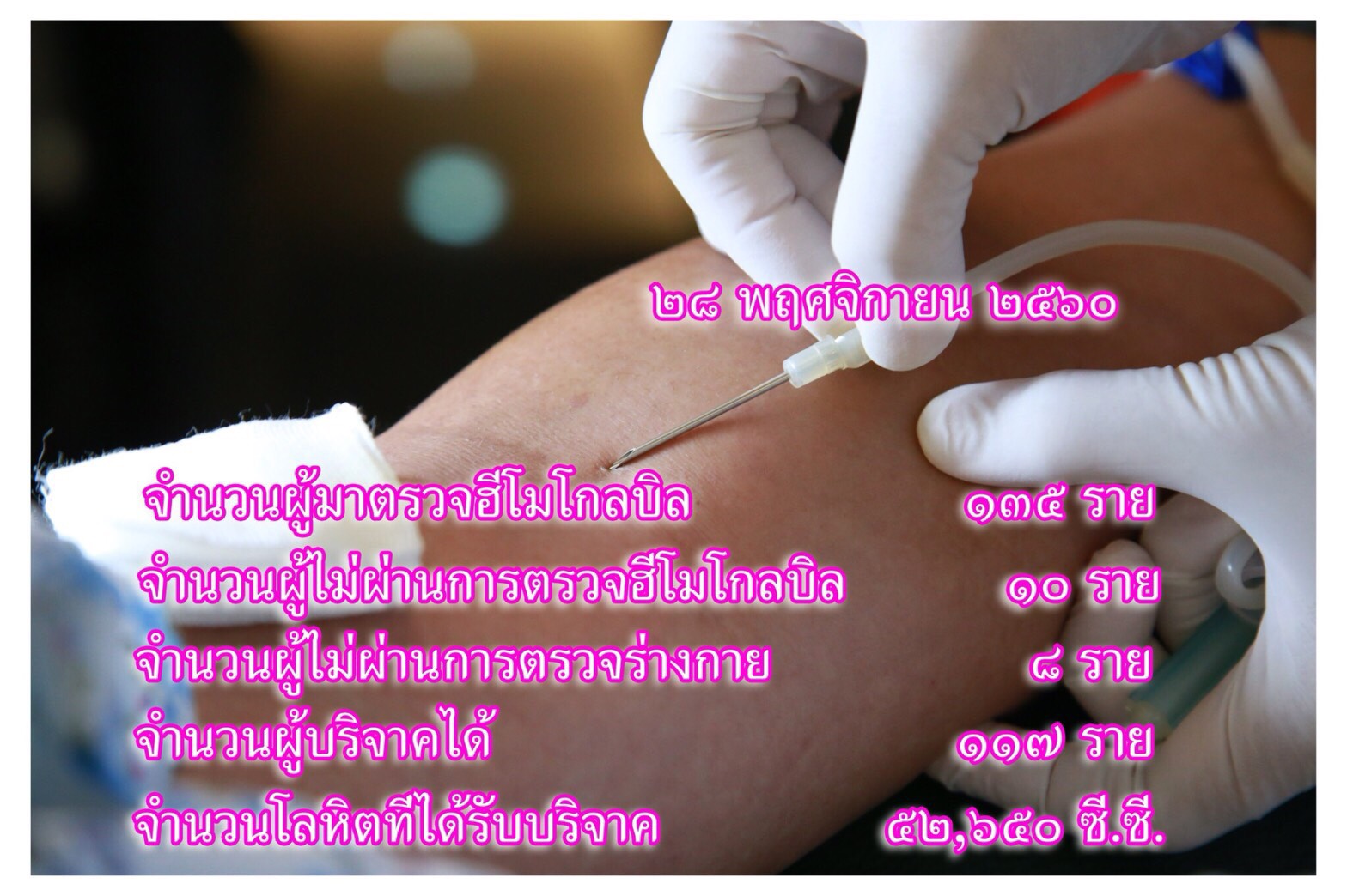๐๑๖ เมื่อวันที่ ๒๘ พฤศจิกายน ๒๕๖๐ นายกสมาคมภริยาฯ พร้อมด้วยคณะกรรมการฯ ร่วมกิจกรรมบริจาคโลหิตเพื่อถวายเป็นพระราชกุศล เนื่องในวันคล้ายวันเฉลิมพระชนมพรรษา พระบาทสมเด็จพระปรมินทรมหาภูมิพลอดุลยเดช บรมนาถบพิตร ณ ห้องพินิตประชานาถ ในศาลาว่าการกลาโหม